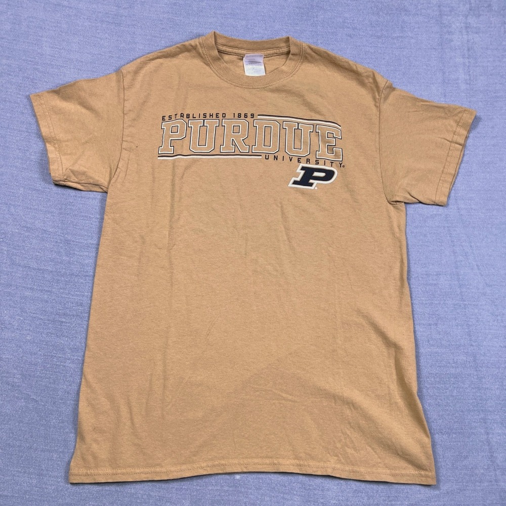 Purdue University Graphic Tee Short Sleeve Crew Neck T-Shirt Kids Size M Yellow